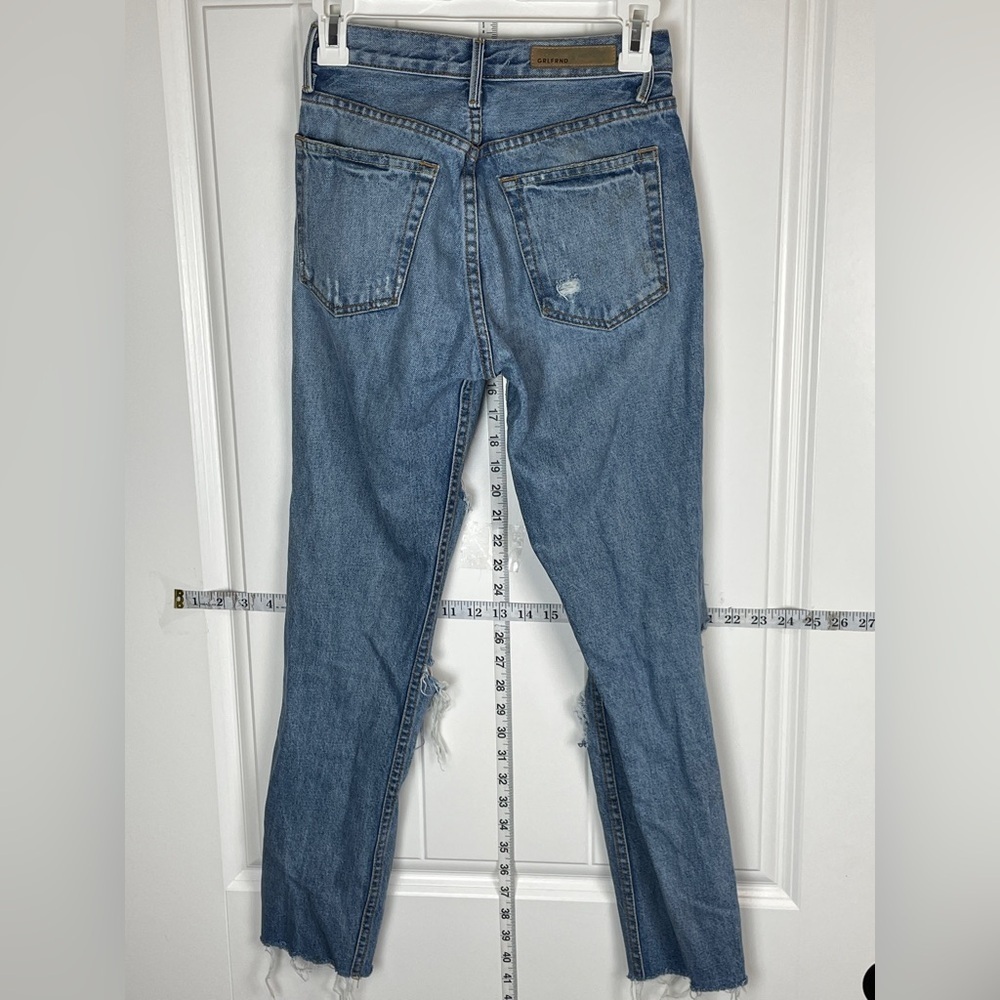 GRLFRND Karolina Distressed High-Rise Skinny Jean in A Little More Love - Picture 7 of 15